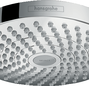 Hansgrohe Croma Select S Showerhead 180 2-Jet, 1.8 GPM in White / Chrome
