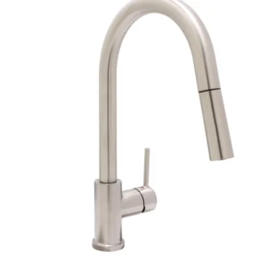 Huntington Brass Euro Arc Single Hole Pull-Down Kt Faucet In Pvd Satin Nickel