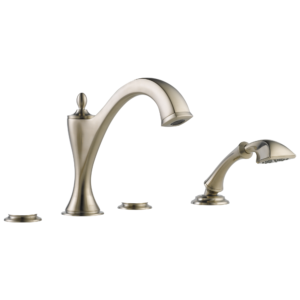 Brizo Charlotte®: Roman Tub Faucet with Hand Shower Trim – Less Handles In Brushed Nickel