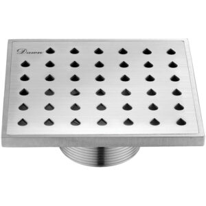 Dawn® Nile River Series – Square Shower Drain 5″L (Threaded) In Polished satin