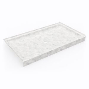 Swan 34 x 60 Swanstone Alcove Shower Pan with Center Drain in Ice
