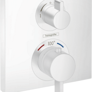 Hansgrohe Ecostat Thermostatic Trim with Volume Control in Matte White