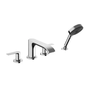 Hansgrohe Vivenis 4-Hole Roman Tub Set Trim with 1.75 GPM Handshower in Matte White