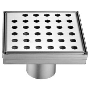 Dawn® Thames River Series – Square Shower Drain 5″L In Polished satin