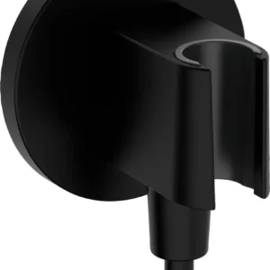 Hansgrohe FixFit S Wall Outlet with Handshower Holder in Matte Black